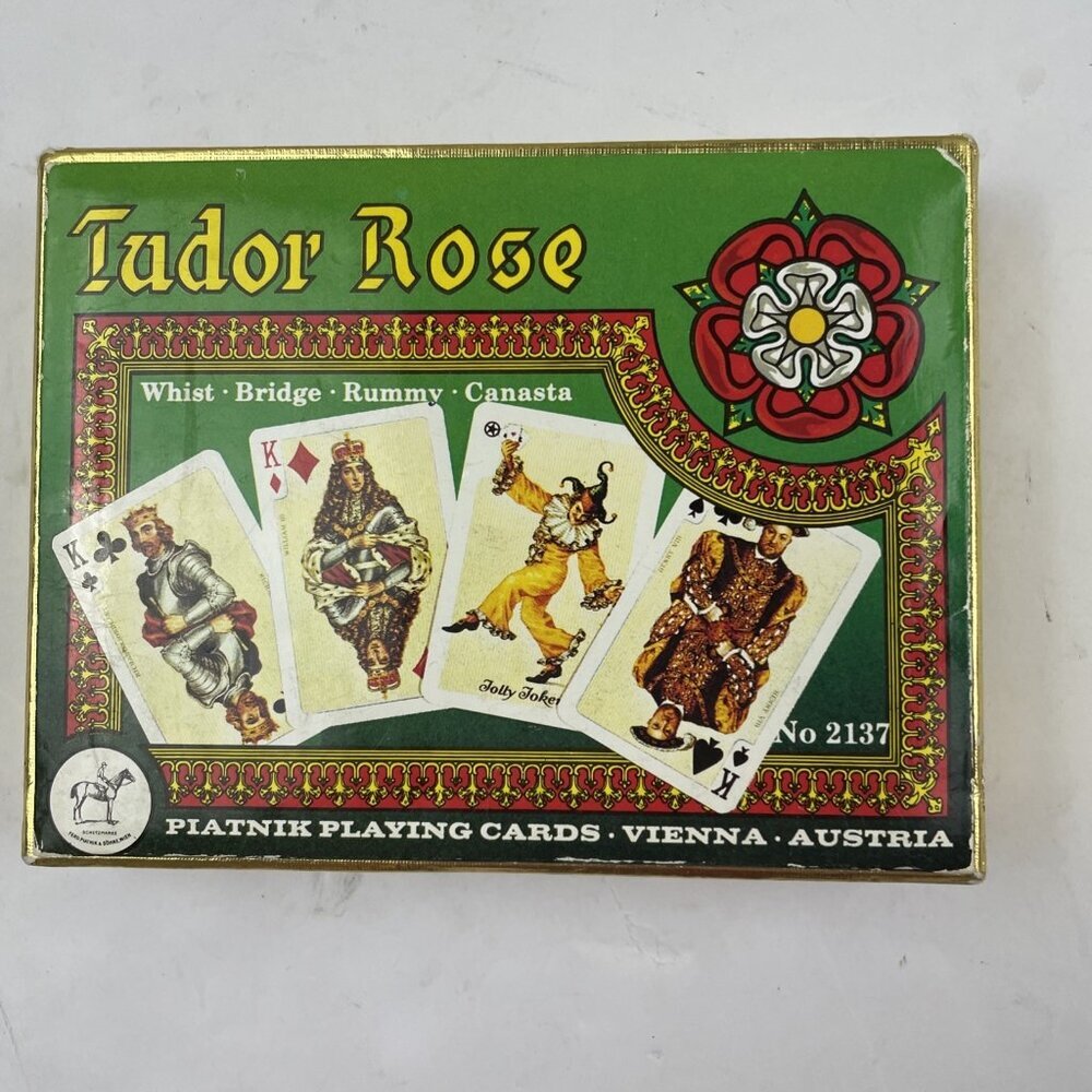 Tudor Rose Playing Cards Pianik Whist Bridge Rummy Canasta #2137 Vienna Austria